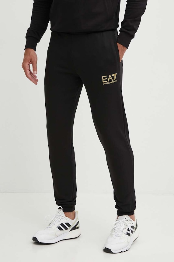Спортен панталон EA7 Emporio Armani памук черен PJSHZ.6DPP59.1200