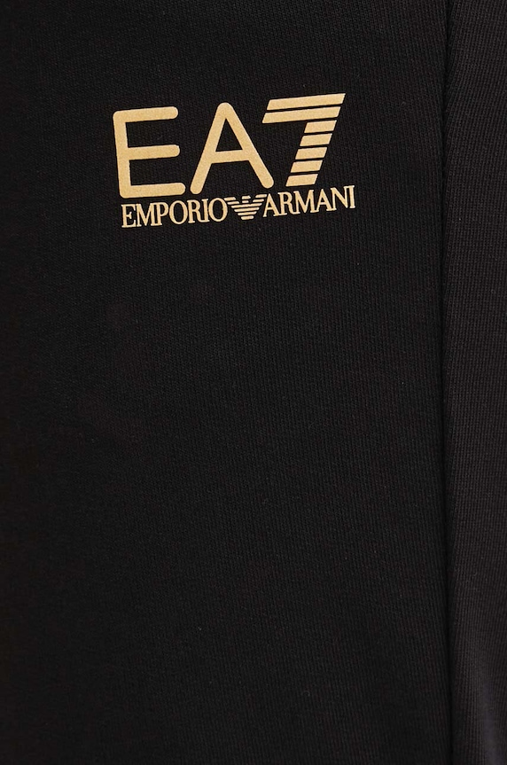 Pamučni donji dio trenirke EA7 Emporio Armani crna PJVRZ.8NPP66.0208