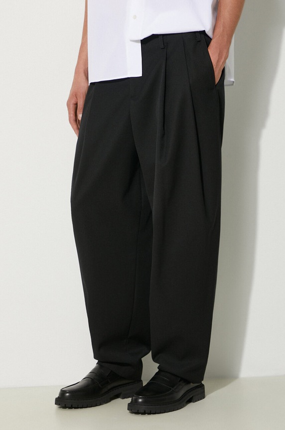 Kenzo wool blend trousers Relaxed School Boy Pant fabric black FE65PA3799RD.99