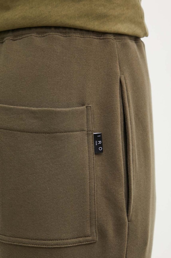 IRO pantaloni de trening din bumbac verde MP23SEYAN