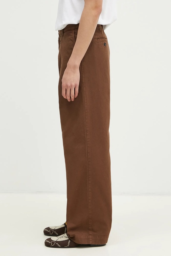 Wood Wood pantaloni in cotone Fraser Pleated Chinos 12435001.5181 marrone AW24
