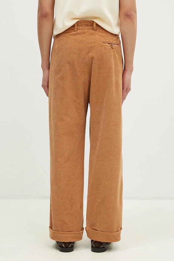 Odzież Wood Wood spodnie sztruksowe Lawrence Trousers 12435012.5088 brązowy