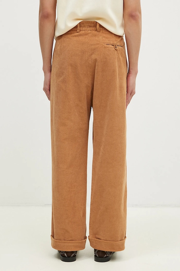 Odzież Wood Wood spodnie sztruksowe Lawrence Trousers 12435012.5088 brązowy