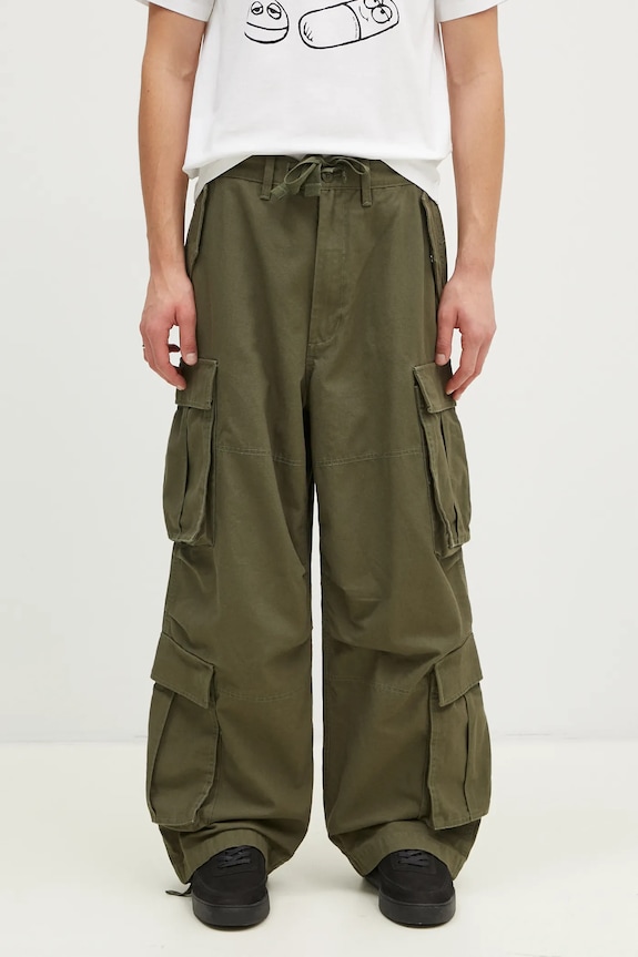 Vans cotton trousers Premium Classics LX Baggy Cargo Pant cotton green VN000HMYKCZ1