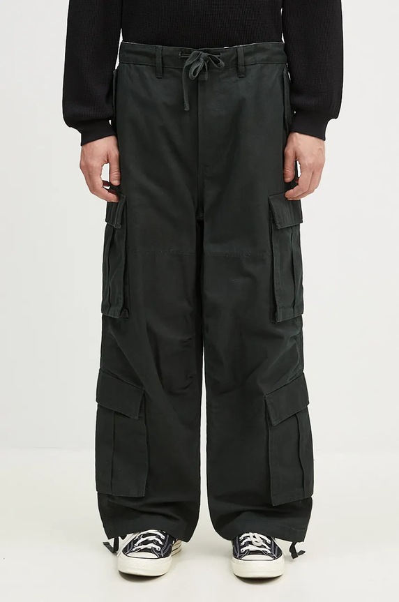 Vans spodnie bawełniane Premium Classics LX Baggy Cargo Pant bawełna turkusowy VN000HMYD6P1