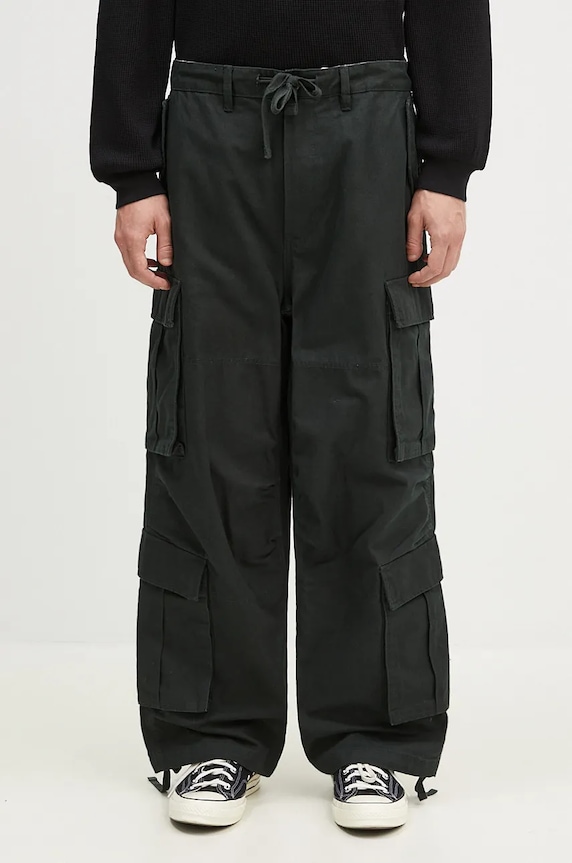 Vans spodnie bawełniane Premium Classics LX Baggy Cargo Pant bawełna turkusowy VN000HMYD6P1