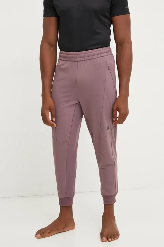 adidas Performance spodnie treningowe Designed for Training z elastanem różowy JE8032