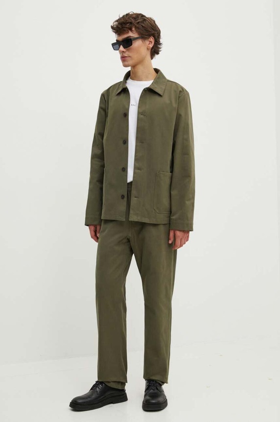 Bavlnené nohavice A.P.C. pantalon chuck COGEW.H08408 zelená SS25