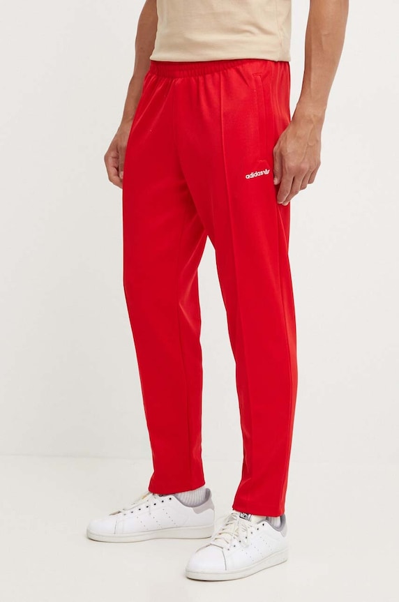 Tepláky adidas Originals s elastanom červená IX9629