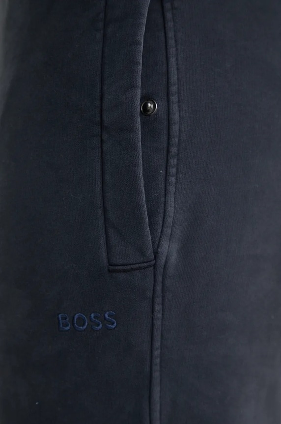 BOSS Orange spodnie dresowe bawełniane granatowy 50524459