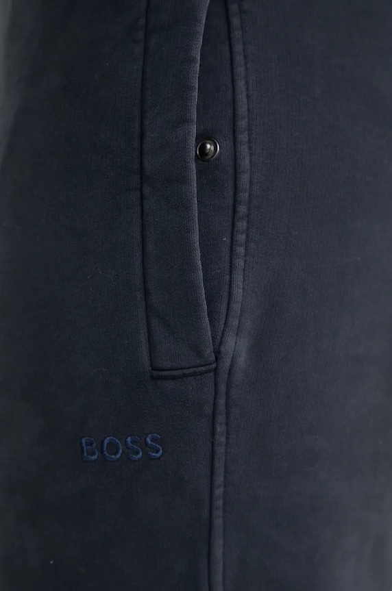 BOSS Orange spodnie dresowe bawełniane granatowy 50524459