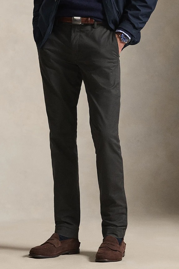 Polo Ralph Lauren Slim Fit HDN Pant pantaloni slim fit cu bumbac pentru bărbați cu elastan gri 710856719