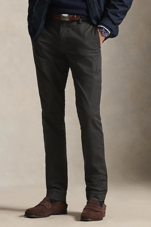 Polo Ralph Lauren Slim Fit HDN Pant pantaloni slim fit cu bumbac pentru bărbați cu elastan gri 710856719
