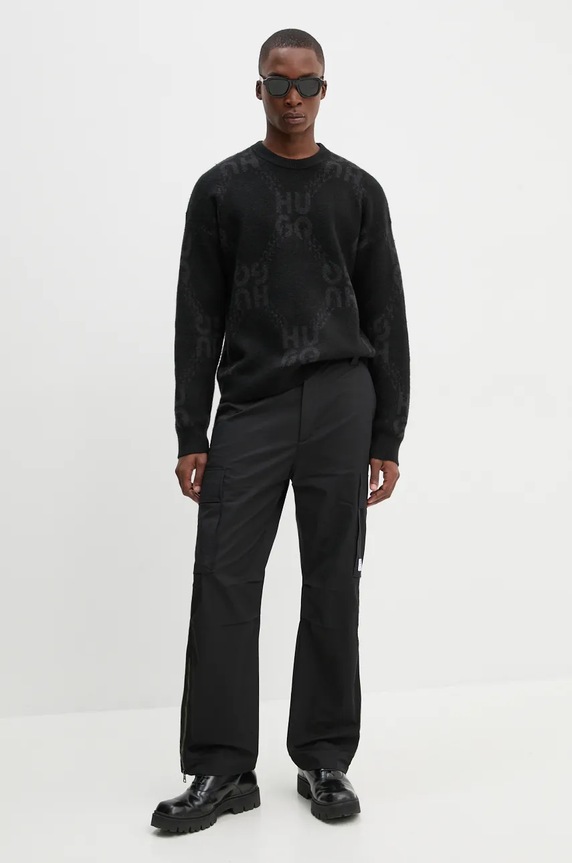 Hugo Blue pantaloni 50536012 negru AW24