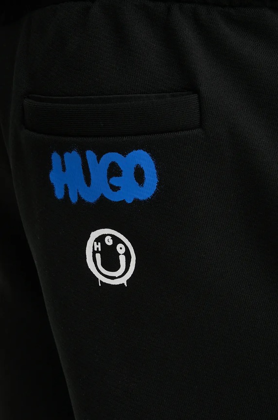HUGO Blue szorty bawełniane czarny 50532313
