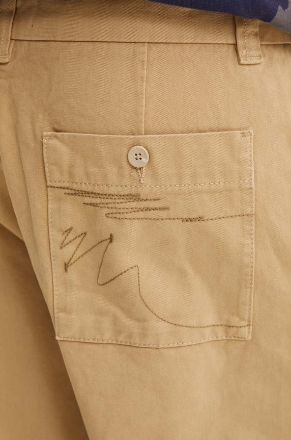 Desigual pamut nadrág TEXAS bézs 24WMPW06