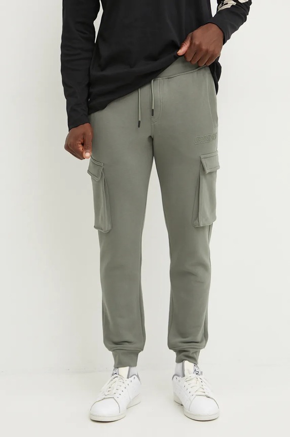 Guess spodnie dresowe ALDWIN dzianina zielony Z4YB08.K9V31