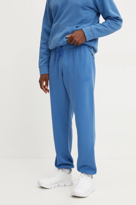 Спортен панталон Reebok Identity Washed трикотаж син 100205488