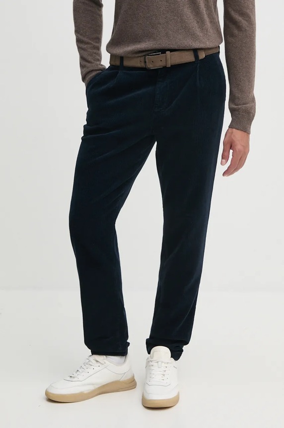 Manšestrové kalhoty Tommy Hilfiger chinos námořnická modř MW0MW36693