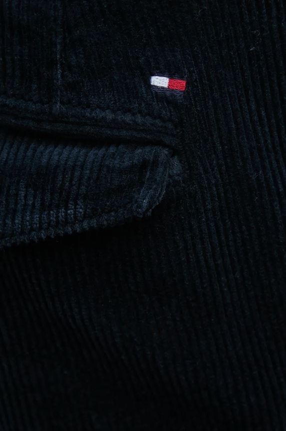Manšestrové kalhoty Tommy Hilfiger námořnická modř MW0MW36693