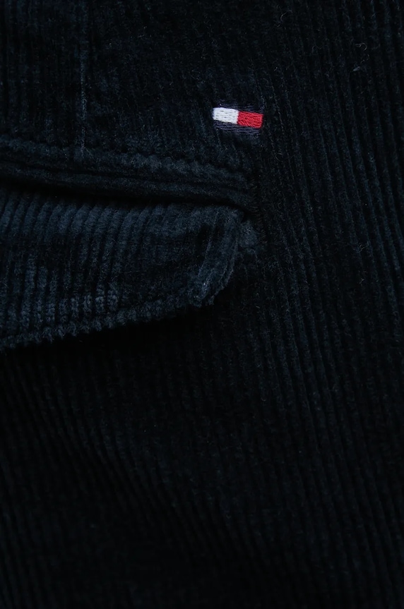Manšestrové kalhoty Tommy Hilfiger námořnická modř MW0MW36693