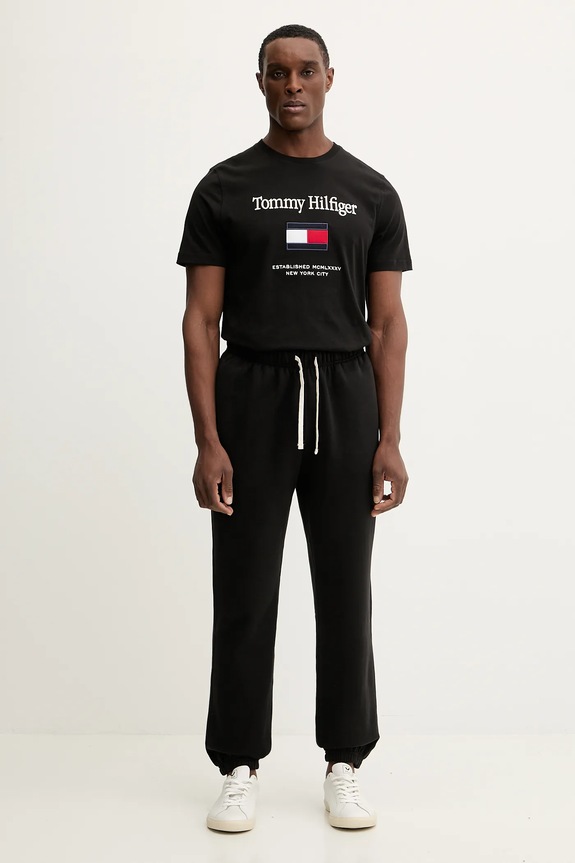 Donji dio trenirke Tommy Hilfiger MW0MW37231 crna SS26