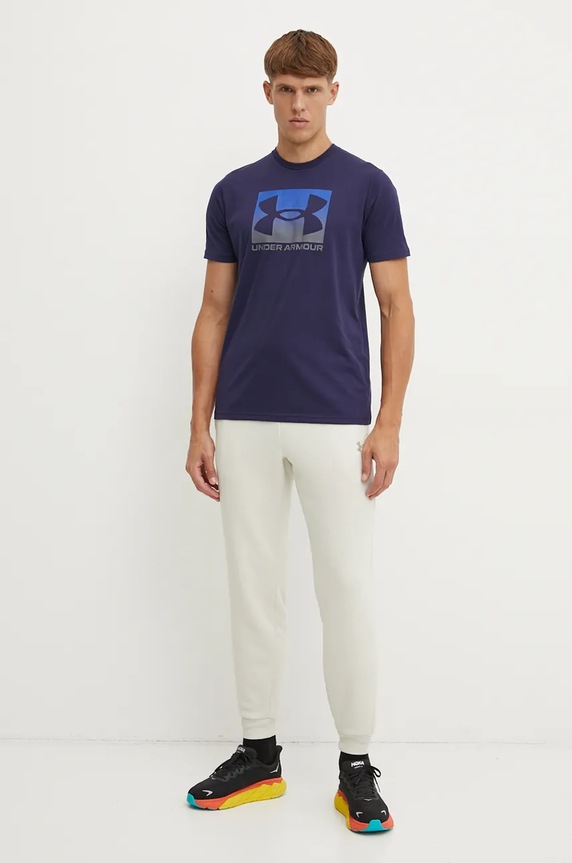 Under Armour spodnie dresowe Armour Fleece Pro 1386586 beżowy AW24
