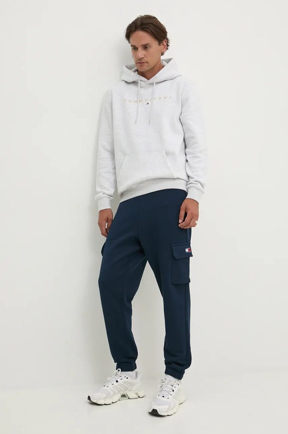 Tommy Jeans spodnie dresowe bawełniane DM0DM19807 granatowy AW24