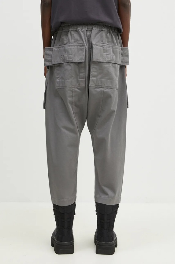 Clothing Rick Owens cotton trousers Creatch Cargo Cropped Drawstring DU02D2371.TW gray