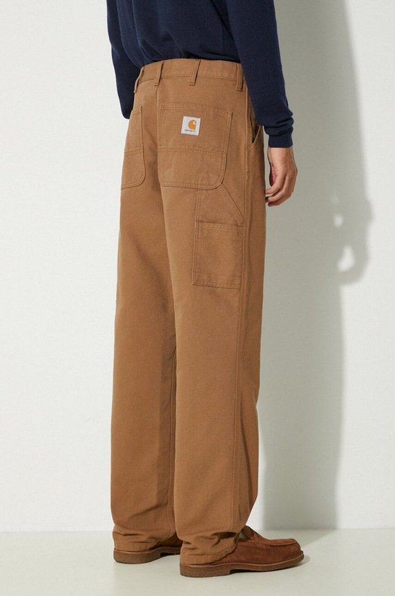 Carhartt WIP pantaloni in cotone Single Knee Pant cotone marrone I031497.HZ02