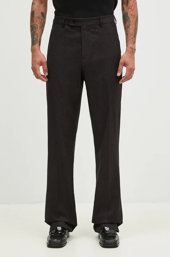 Martine Rose wool blend trousers Tailored Relaxed Fit Trouser with elastane black 303WT06007