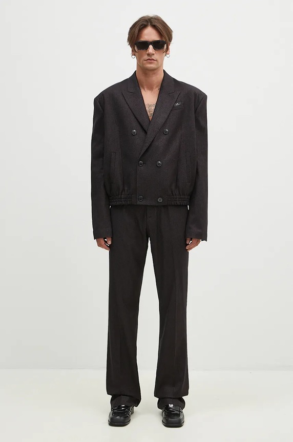 Martine Rose wool blend trousers Tailored Relaxed Fit Trouser 303WT06007 black