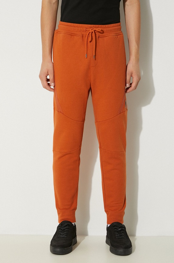 Βαμβακερό παντελόνι C.P. Company Diagonal Raised Fleece Lens Sweatpants βαμβάκι πορτοκαλί 17CMSP084A005086W