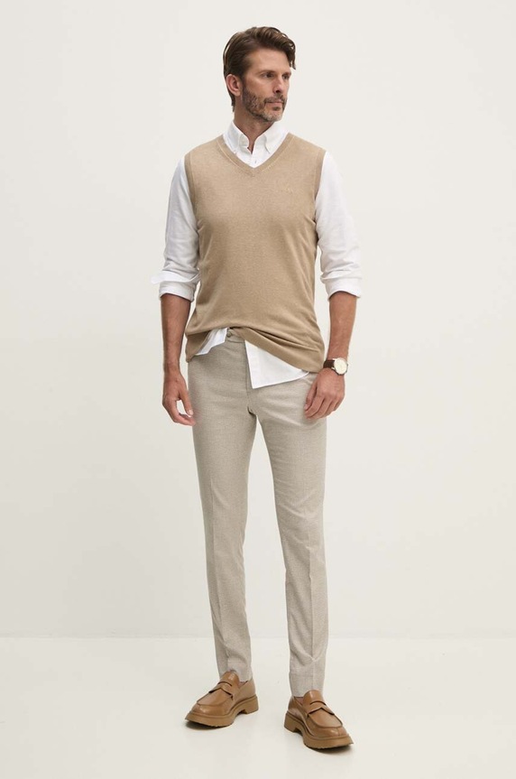 Hackett London spodnie HM212626R beżowy AW24