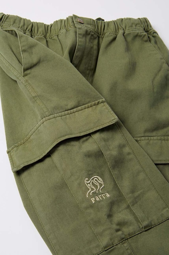 by Parra cotton trousers Alien Pants green 52152
