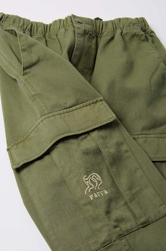 by Parra cotton trousers Alien Pants green 52152