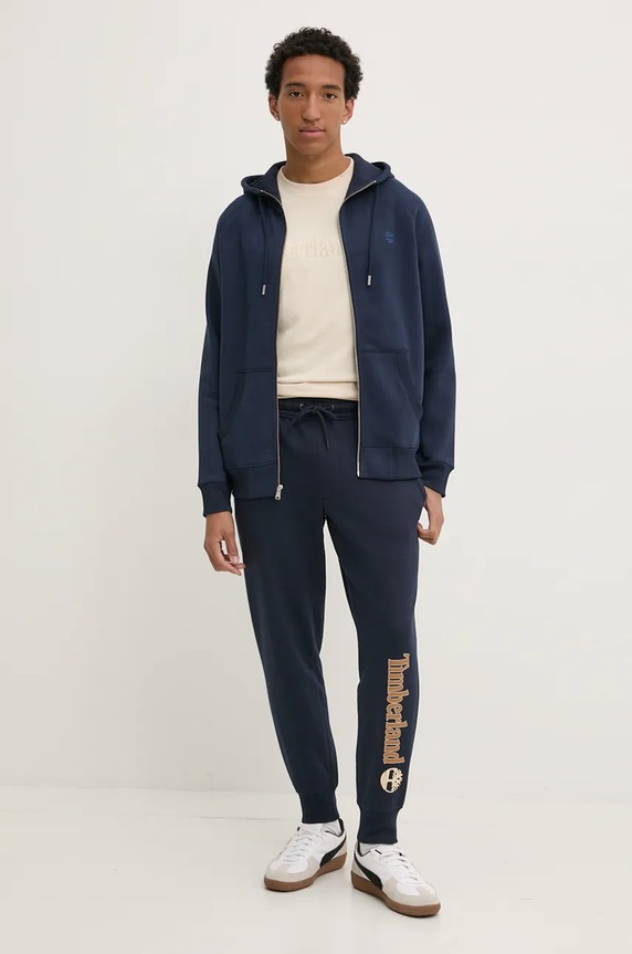 Timberland pantaloni della tuta TB0A5YFB4331 blu navy SS25