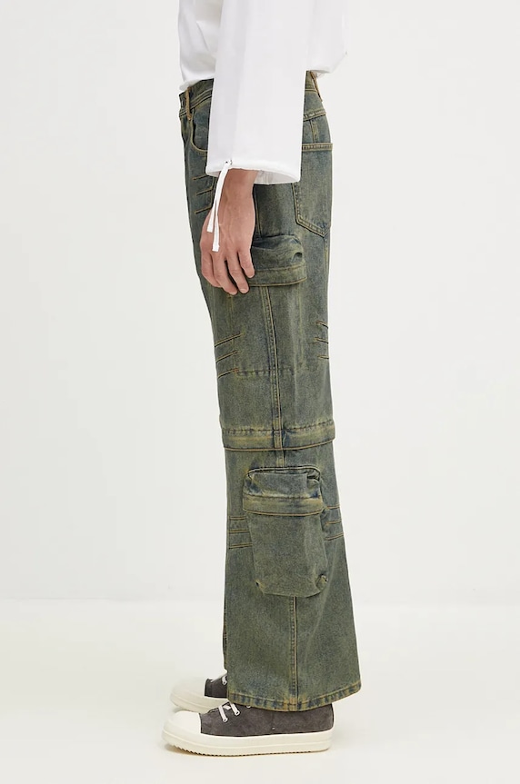 Andersson Bell jeans Cargo Coated Wide-Leg Jeans apa749m verde AW24