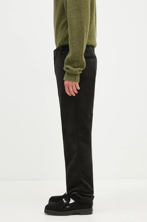 Hlače od samta Norse Projects Aros N25.0407.8109 zelena AW24