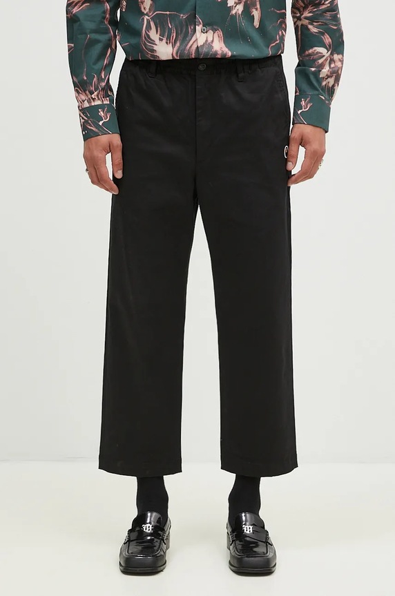 A Bathing Ape trousers One Point Relaxed Fit Chino fabric black 1K80152011