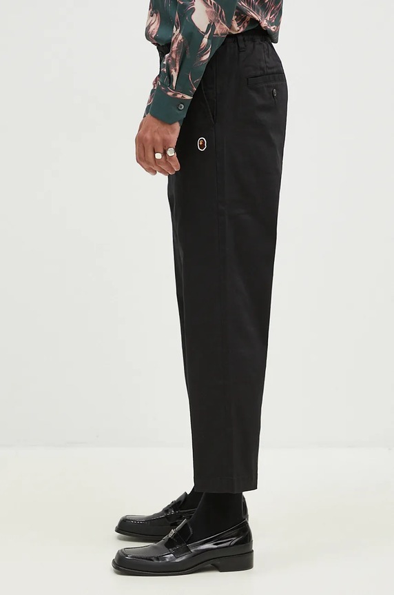 A Bathing Ape trousers One Point Relaxed Fit Chino 1K80152011 black AW24