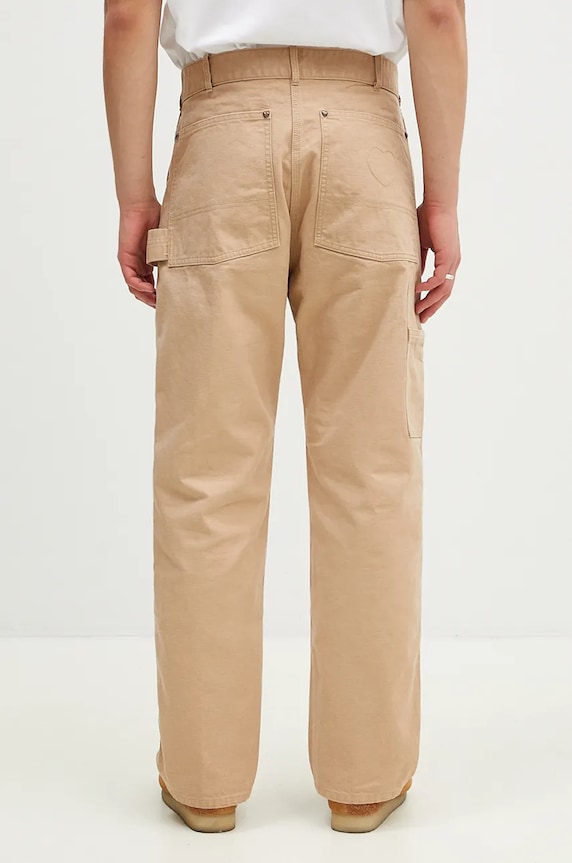 Одяг Бавовняні штани Human Made Washed Duck Work Pants HM28PT011 бежевий