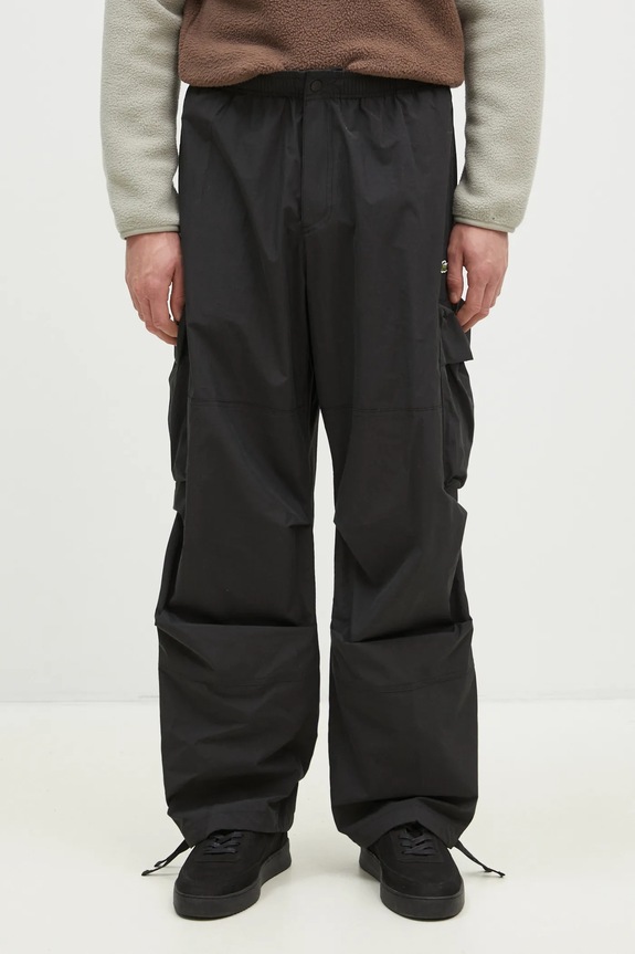 Lacoste trousers fabric black XH2930