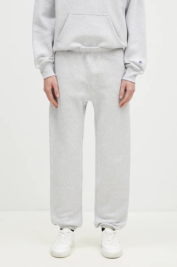Champion pantaloni della tuta Elastic Cuff Pants semplice grigio 220709.