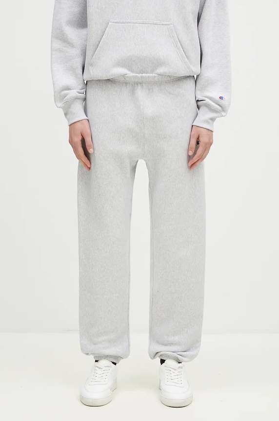Champion pantaloni della tuta Elastic Cuff Pants semplice grigio 220709.