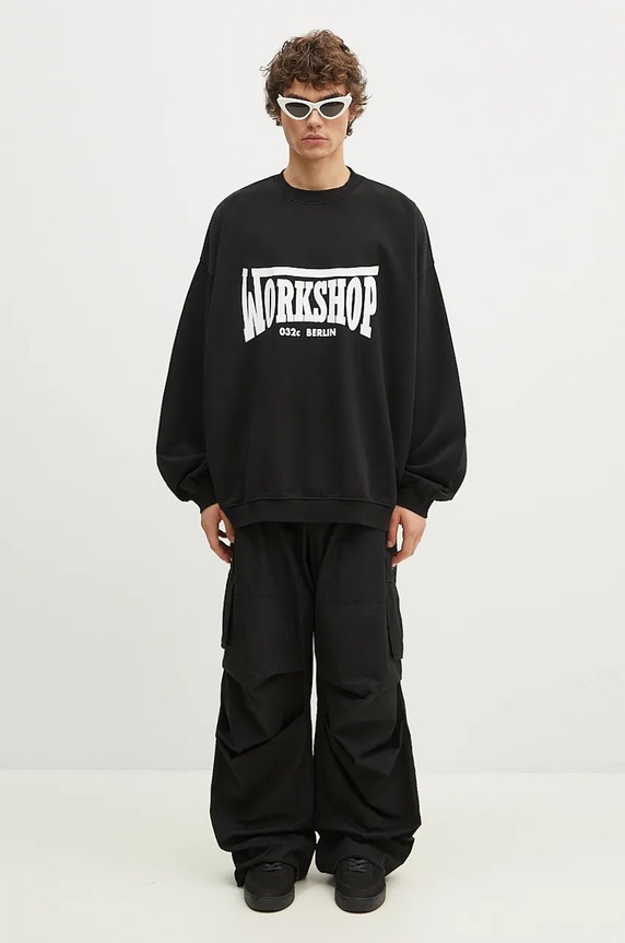 032C spodnie bawełniane ''Overtime'' Cargo Pants F24.URW.1001.000 czarny