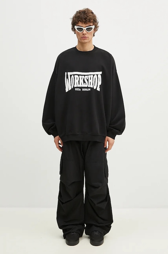 032C spodnie bawełniane ''Overtime'' Cargo Pants F24.URW.1001.000 czarny
