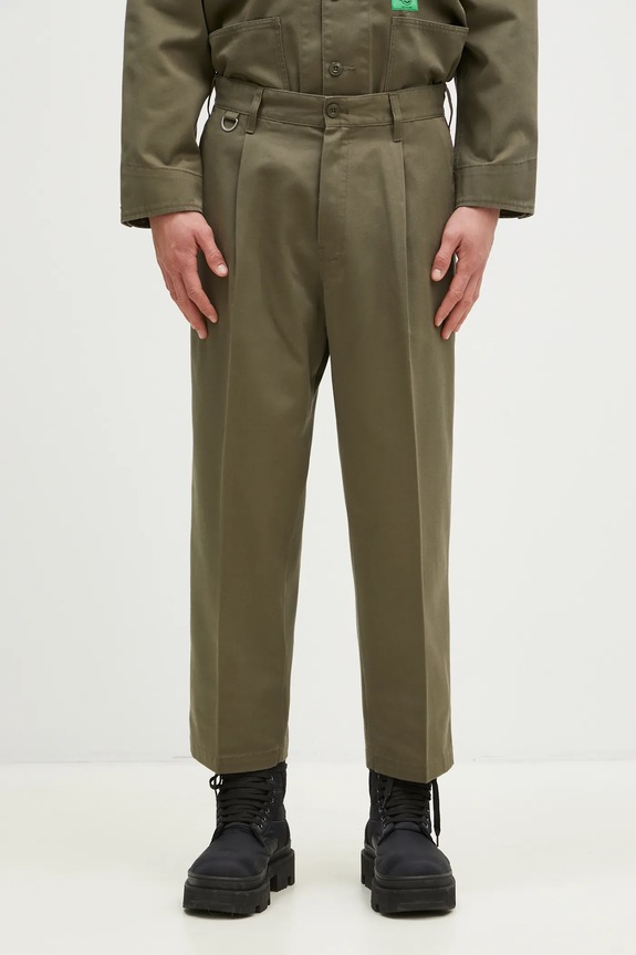 Hlače NEIGHBORHOOD NEIGHBORHOOD X Dickies . Tuck Wide Pants ravni zelena 242VFDKN.PTM01