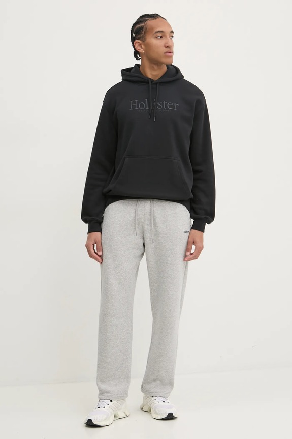 Βαμβακερό παντελόνι Hollister Co. KI334.4122.122 γκρί AW24