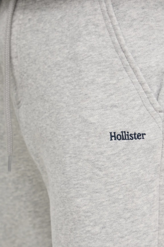Βαμβακερό παντελόνι Hollister Co. γκρί KI334.4122.122